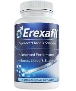 Erexafil Advanced Men's Support supplement bottle